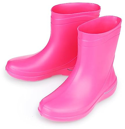ESTRO Botas de Lluvia Mujer - Botas de Agua Botines de Agua Mujer Zapatos de Lluvia CR01 (40 EU, Fucsia)