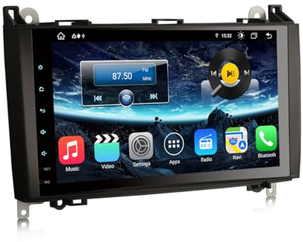 Erisin 8-Núcleo 4GB+64GB 9 Pulgadas Android 14 Radio Coche Bluetooth para Mercedes Benz Clase A/B W169 W245 Sprinter Viano W639 Vito VW Crafter GPS Navegador CarPlay Android Auto Dab+ WiFi 4G RDS USB