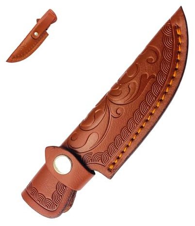 BWLEANSY Etui Couteau Cuir,Fourreau Couteau pour Ceinture,Etui pour Couteau de Poche pour la Chasse,Randonnée, Trekking, Cadeau de Chasse en Camping en Plein air (Brun)