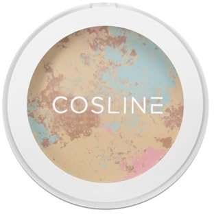 COSLINE Fixierpuder, Transparent, Mattierend, Verfeinert die Poren, Feuchtigkeitsspendend, Vegan, Mit Vitamin E, Natürliches Finish
