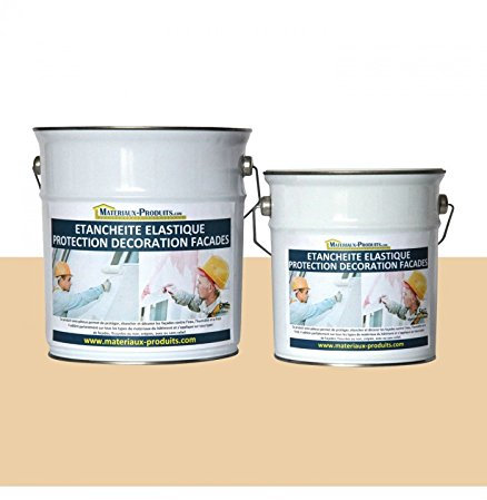 MATPRO - Peinture Étanche & Élastique pour Protection de Façade - pour Mortiers, Briques, Crépis, Fissurés ou Non, Avec ou Sans Relief - Coquille d’œuf - 20Kg