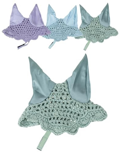 RL24 - Hobby Horse Fliegenhaube – Spielzeug Haube zum Aufsetzen auf die Ohren von Steckenpferden – Hobby Horse Zubehör – Stockpferd Haube in Hellgrün