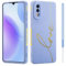 HAONANDE Cute Case for Huawei P20,Luxury Love Heart Pattern Plating Bling Phone Case for Women Girls with Wrist Strap, Shockproof Cover with Camera Protector Blue