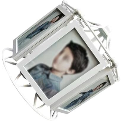 MAGICLULU Cornice Per Foto Rotante Forma Ruota Cornice Girevole Energia Elettrica Rotazione Manuale Gradi Base Robusta Per Esposizione Sicura Regalo Per Amici e Familiari