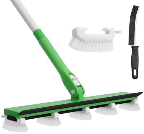 Zavrski Grout Cleaner Brush with 66'' Long Handle Stiff Bristle Multi-Line Cleaner Adjustable Heads Grout Scrub Crevice Cleaning Brush for Tile Floor, Shower, Bathroom, Kitchen, Wall