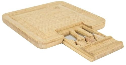 AltoBuy Planche apéro en Bambou avec tiroir Coulissant et Couteaux à Fromage Inclus