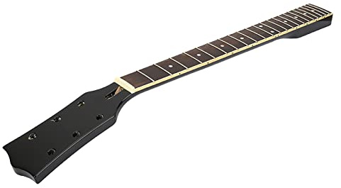 TARSHYRY Handgjord Akustisk Gitarrhals i trä med Greppbräda för Gör-det-själv-instrumentreparation Naturlig Svartvit Inläggningsdesign, Lätt och