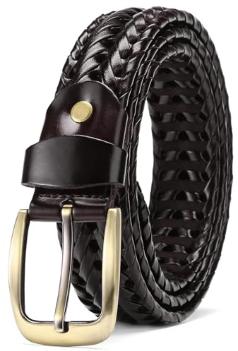 SENDEFN Cintura Uomo, Cintura da Uomo Intrecciata, Cinture in Pelle Vegan Larghezza 35mm per Pantaloni Eleganti e Jeans con Scatola Regalo