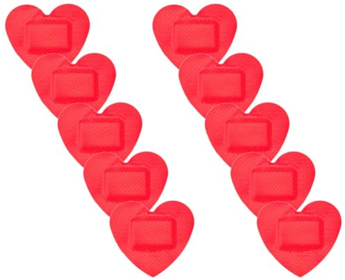 BETOOKY Parches Autoadhesivos 10 Vendajes Adhesivos en Forma de Pe Rojos, Flexibles Detener el Sangrado para Heridas Pequeñas