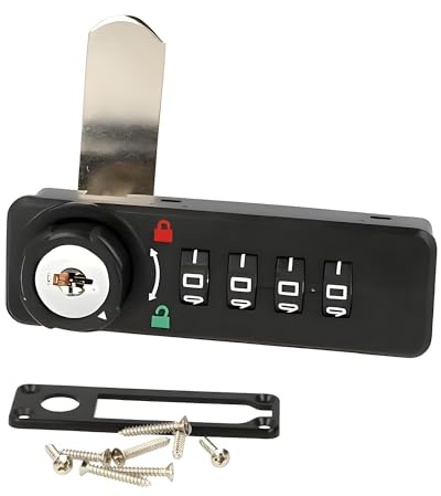 Gedotec Serrure à combinaison pour casier - Serrure de casier PRIVATE à 4 chiffres - Serrure avec code numérique DIN droit - Serrure de meuble pour armoire, casier, meubles - Serrure sans clé