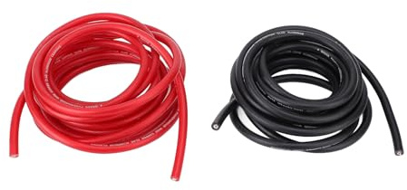 Fafeicy 4AWG 20ft Strömkabel Kopparaluminium Elektrisk Ledning med Krympslang 2 St för Husbilssläp, Kraftledning för Bilstereo Inomhusbelysning och Högtalarledningar