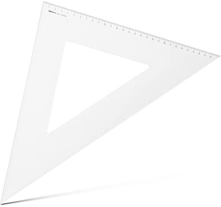 Aristo AR4530 Dreieck 45° (Kathete 297mm, Hypotenuse 420mm, abriebfeste Tiefprägung der Teilung, Plexiglas) transparent
