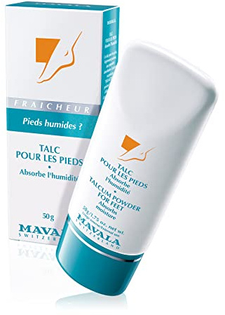 Mavala - Talc pour les Pieds - Absorption de l'Humidité - Poudre Longue Durée Anti-Odeur - Soin Journalier Efficace - Format Pratique et Économique 50g