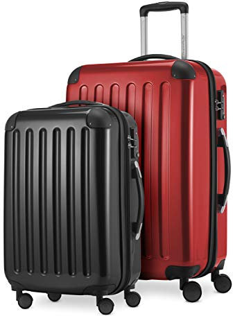 HAUPTSTADTKOFFER - Alex - 2er Kofferset Hartschale glänzend, mittelgrosser Koffer 65 cm + Handgepäck 55 cm, 74 + 42 Liter, TSA