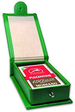 Astuccio verde in similpelle 1 mazzo piacentine