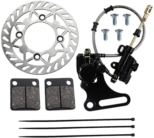 PRO BAT 12mm Rear Disc Hydraulic Brake Assembly Caliper + 190mm Disc Brake Rotor + Brake Pad for SDG SSR 107 110 125 I BK12 Dirt Pit Bike, Black