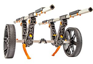 YakAttack TowNStow BarCart Universal-Kajakwagen mit verstellbaren Etagenpolstern, zusammenklappbar, um in den Rumpf zu passen, robuste Räder für unwegsames Gelände, werkzeuglose Einrichtung