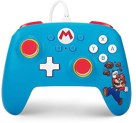 PowerA Kabelgebundener Controller für Nintendo Switch - Ziegelbrecher-Mario, Gamepad, Spiele-Controller, kabelgebundener Controller, Offiziell Lizenziert