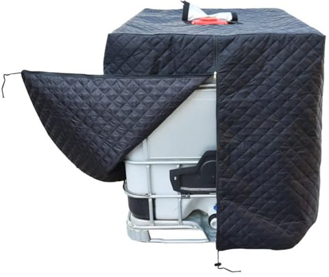 Wuciray IBC Housse de Protection pour Réservoir d'Eau 420D - Protection Contre le Gel et UV avec Fermeture Éclair et Cordon de Serrage