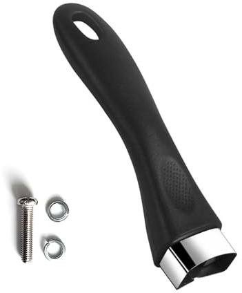 Vastsea Manico Universale in Bachelit, Pentole Maniglia, Manico Rimovibile con viti, per Utilizzato Nella Maggior Parte Degli Accessori Pentole da Cucina (15.3cmx6.5cm, Nero)