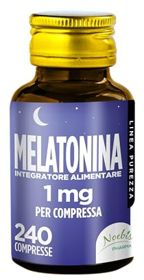 Melatonina 1 mg - 240 Compresse | Integratore ad Alto Dosaggio con Assorbimento Rapido | Regola il Ciclo Sonno-Veglia per un Riposo Naturale e Profondo | Fornitura 8 Mesi