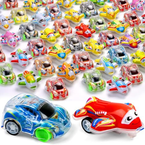 Bambebe 50 st mini dra tillbaka leksaksbilsset, racingfordon festpåse fyllning för barn, festgåvor leksaker klassrumsbelöningar, pinata-strumpfyllningar goodie-påse, fyllning, födelsedagsleksaker för