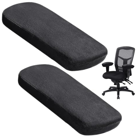 KSBBHDS 2 stycken armstödsdynor för kontorsstol, kontors armbågskuddar, spelstolsarmstödsskydd, halkfria armstödskuddar, armbågskuddar, kontorstillbehör (svart)