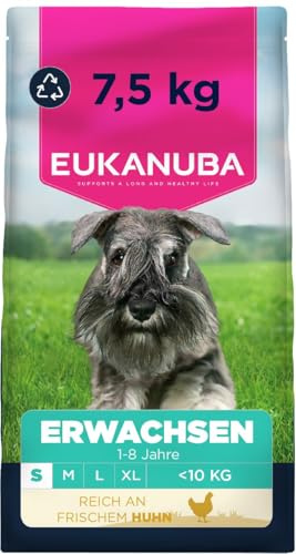 Eukanuba Torr hundmat med färsk kyckling för små raser, premium torrfoder för vuxna hundar, 7,5 kg