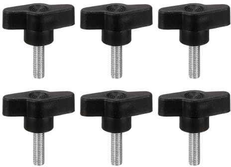 PATIKIL Viti A Farfalla A T Con Impugnatura M6 X 20mm, 6Pezzi Viti Meccaniche In Acciaio Al Carbonio Per Rimozione Sostituzione Serraggio Manuale Manopole Di Bloccaggio Alimentazione, Nero