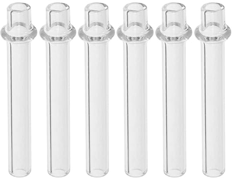 GARVALON Lot de 6 Porte-Mèches en Verre pour Lampes à Huile et Lampes à Kérosène Tubes en Verre Résistants Haute Température Flamme Stable Usage Polyvalent