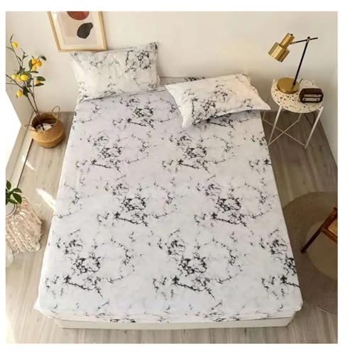 Tryckt påslakan set med dinosaurier, tecknad tryckt säng med örngott, elastisk passform (enkel/tvilling) (14,90x200x25 cm singel)