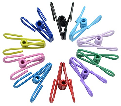 30 Pcs 2 Inch 10 Different Random Colors Chip Clips, PVC Coating High Elasticity Strength Clothes Pins, Food Clips and Bag Clips