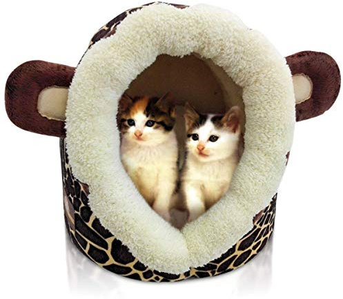 Katzenhöhle Katzen Bett Katzenhaus Pet Katzenbett Löwe oder Giraffen Optik B32 x L36 x H30 cm Schlafplatz. Auch für kleine Hunde geeignet