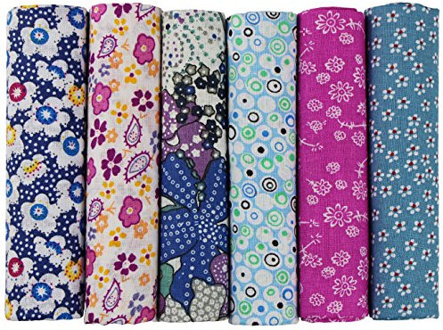 UOOOM 6 Stueck 50 x 50cm Stoffpakete Patchwork Stoffe Baumwolle tuch DIY Handgefertigte Nähen Quilten Stoff Baumwollgewebe Verschiedene Designs (U-B902)