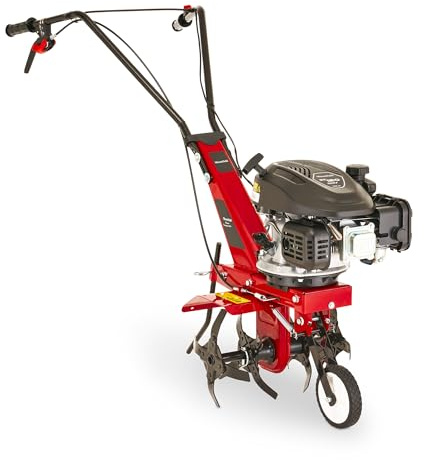 Mountfield Cultivator Manor Compact 36V, 36 cm, 123 cc – Soft Grip Handle, Front Transport Wheel – For Vegetable Patches And Flower Beds, Red