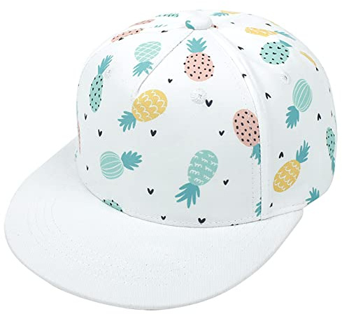 Ananas Blanc Casquette de Baseball Bébé Enfant Casquette de Soleil Réglable Été Extérieur Visière Chapeau de Sport pour 2-4 Ans Garçon Fille