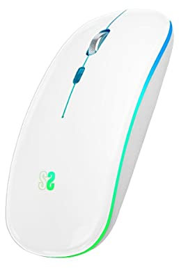 RATON SUBBLIM INALAMBRICO LED DUAL FLAT BLANCO