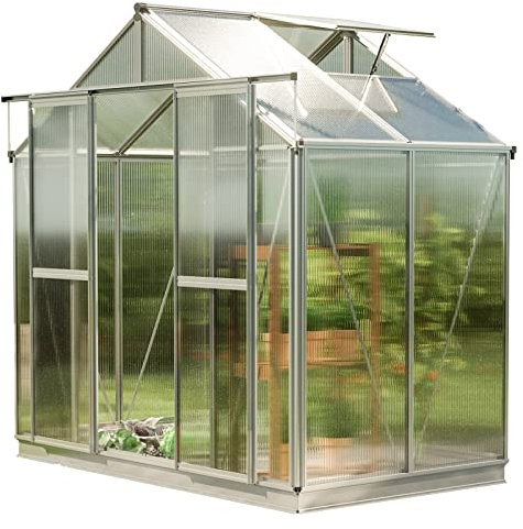 GFP Serra Saph 2 telaio in alluminio 259 x 133 cm, lastre a doppia parete di 6 mm, con apri-finestra automatico e telaio di fondazione