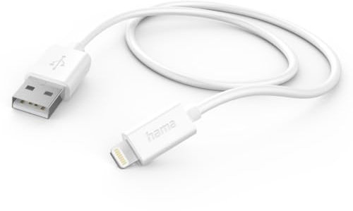Hama Ladekabel USB A auf Lightning (iPhone Ladekabel, Lightning Kabel, iPhone 14 13 12 11 Pro Max Plus mini SE XS Max XR X 8 7, iPad Pro Air mini, iPod, MFI zertifiziert, USB Ladekabel, 1m) weiß