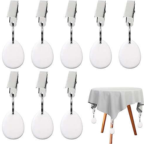 AMDZGLB Tischdeckenbeschwerer 8 x Tischdeckenhalter Tischdeckenklammern Naturstein Wetterbeständige für Tischdecke Draussen Outdoor Gardinenbeschwerer Duschvorhang Beschwerer