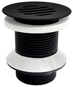 MOB-IN Bonde à écoulement Libre à Grille Noir Mat - sans trop Plein LISON