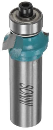 sourcing map Roundover Router Bit 1/2 Shank 1/8 Radius Carbide Tipped Edge Rounding Over Bit with Bearing Guide, Woodworking Milling Tool, Cyan
