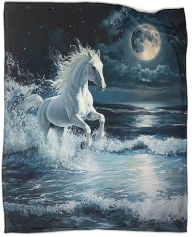VFKLZCNYR Fine Horse - Manta de franela de forro polar 3D para ropa de cama de microfibra suave y cálida para cama, sofá, niños, adolescentes y adultos, 180 x 200 cm