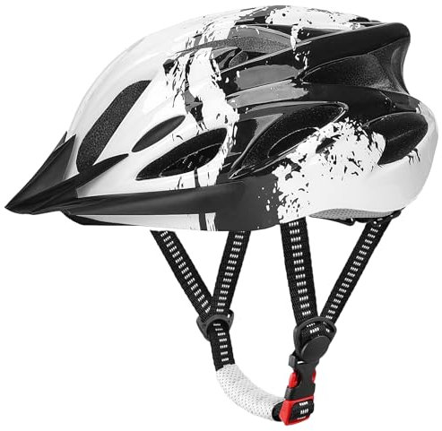 Fahrradhelm Erwachsene Damen Herren, Mit Abnehmbarem Visier und Polsterung, Verstellbarer Radhelm, für Mountainbike und Den Stadtverkehr (für Kopfgröße 57-62cm)