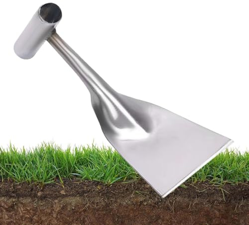 Trädgårdsspade i rostfritt stål, ogrässpade med handtag Ergonomiskt