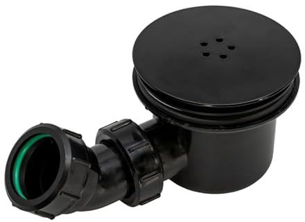 Fluidmaster 90mm Hi-Flow Shower Trap/Drain – Black – Sleek, Modern & High-Performance Drainage