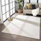 VIMODA Teppich Wohnzimmer Schlafzimmer Fellteppich, kurzflorig - waschbar und Fußbodenheizung geeignet, Farbe:Creme, Maße:160x220 cm