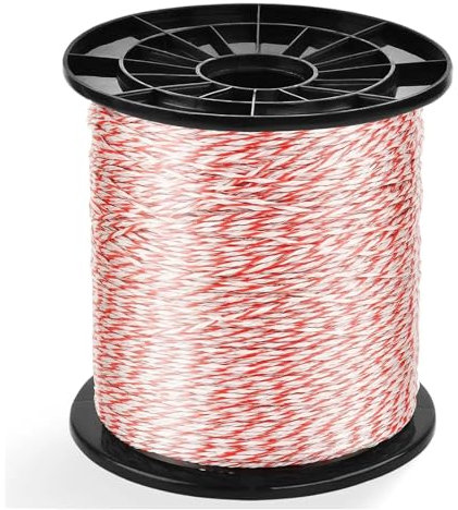 Elstängsel Energisator, 500/1000 m rull Elektriskt stängselrep Polywire med stålpolyrep for får Nötkreatur Djur Pålitlig ledningsförmåga stängseltråd För djur(500m)