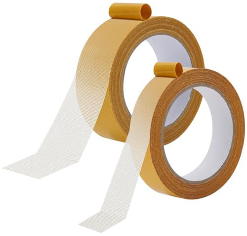 2 Rolls Doppelseitiges Klebeband Extra Stark, 20M Teppichklebeband Klebeband Doppelseitig Extra Stark, Teppich Klebeband Doppelseitig Spurlos, Doppelklebeband Transparent für Teppich Foto Küche