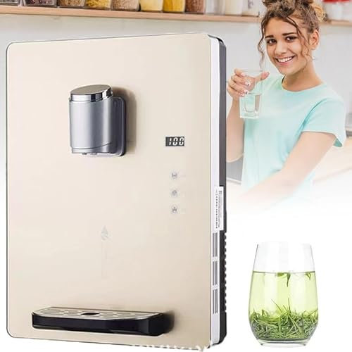 Dispensador De Agua Caliente Instantánea De 2100 W, Con Alimentación Por Red, Bloqueo Electrónico Para Niños, Purificador De Agua De Entrada (Pantalla Táctil),Gold